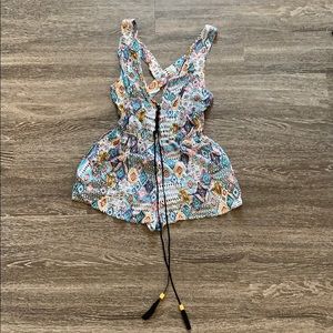 Red Carter Romper Cover Up